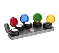 Eighosee Watch Oil Dip Oiler Stand Die Cast 5 Oiler Dishes Cups with Cover Watch Repair Oil Grease Storage Tool for Watchmaker