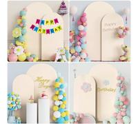 Eighosee Wedding Arch Cover, Arch Backdrop Stand Cover for Birthday Party Ceremony Banquet Decoration with 100 Balloons(Beige)