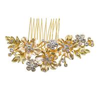 Eighosee Wedding Bridal Hair Combs Vintage Imitation Crystal Hairpins Prom Jewelry Gold Silver Flower Pattern Hair Accessories Pins Women Gold
