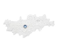 Eighosee Wedding Garter Blue Rhinestone White Embroidery Sexy Garters for Women/Female/, Thigh Ring Bridal Leg Garter