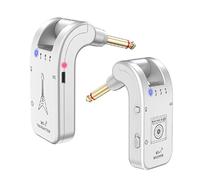 Eighosee Wireless Guitar System 2.4G Rechargeable Lithium Battery Transmitter Receiver for Electric Guitar Silver