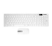 Eighosee Wireless Slim White Keyboard + Wireless Optical Mouse Set for PC and Laptop