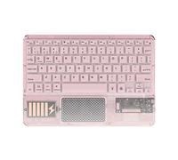 Eighosee Wireless Touch Keyboard Backlit Keyboard RGB Keypad Transparent Crystal Bluetooth Keyboard Universal for PC,Pink