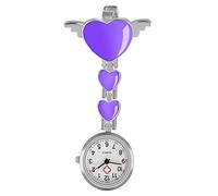 Eighosee Womens Heart Wing Nurse Clip On Brooch Hanging Pocket Watch White