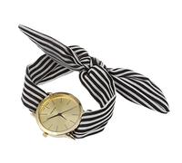 Eighosee Women's Scarf Band Wrist Watch Black Stripe