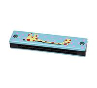 Eighosee Wooden Giraffe Pattern Dual Series 32 Hole Harmonica Child Blue