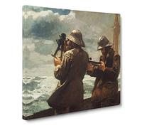 Eight Bells by Winslow homer Canvas Print | Gallery Wrapped 30mm Frame Wall Art | 14x14 inches | Ready to Hang | Classic Picture | Living Room Bedroom Lounge Office