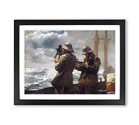Eight Bells By Winslow Homer Classic Painting Framed Print | A4 Black Framed Wall Art | Ready to Hang | Classic Historical Picture | Living Room Bedroom Lounge Office