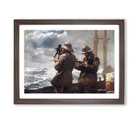 Eight Bells By Winslow Homer Classic Painting Framed Wall Art Print, Ready to Hang Picture for Living Room Bedroom Home Office Décor, Walnut A2 (64 x 46 cm)