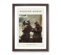 Eight Bells By Winslow Homer Exhibition Museum Painting Framed Print | A2 Walnut Framed Wall Art | Ready to Hang | Modern Historical Picture | Living Room Bedroom Lounge Office