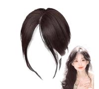 Eight-Character Bangs Wig - Women's Eight-Character Bangs Wig | Forehead Bang | Washable Hair Extensions, Breathable Synthetic Wigs, Middle Part Side Fringe, Natural Looking Hair Topper