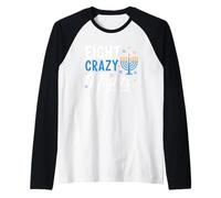 Eight Crazy Nights Hanukkah Menorah Stars Raglan Baseball Tee