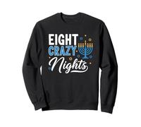 Eight Crazy Nights Hanukkah Menorah Stars Sweatshirt
