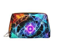 Eight Dimensional Space Leather Portable Makeup Bag for Cosmetics, Toiletries, and Daily Essentials