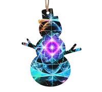 Eight Dimensional Space Patterns Wooden Ornaments - 6-Piece Set - Suitable for Decorating Christmas Trees, Doors, and Windows - Snowman Shape