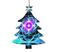 Eight Dimensional Space Patterns Wooden Ornaments - 6-Piece Set - Suitable for Decorating Christmas Trees, Doors, and Windows - Christmas Tree Shape