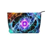 Eight Dimensional Space Prints Corduroy cosmetic bag for cosmetics storage with zipper closure for travel, camping, and daily use