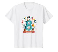 Eight is My New Favorite Number Birthday Gift T-Shirt, Kids, White, 10 Years