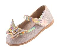 EIGHT KM EKM7063 Toddler Girls Ballet Flats, Gold Minerva Butterfly, 10 UK Child