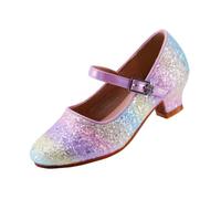 EIGHT KM Mary Jane Girls High Heel Dress Shoes Wedding Party Pumps Princess Shoes EKM7015 EKM7015 Sparkle Glitter Crystal Light Rainbow UK Big Kid Size 2