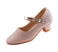 EIGHT KM Mary Jane Girls High Heel Dress Shoes Wedding Party Pumps Princess Shoes EKM7015 Sparkle Glitter Gold Minerva UK Big Kid Size 2