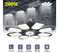 (Eight-leaf foldable garage light) LED Garage Lights 200W, 20000LM Led Shop Light with Adjustable Panel