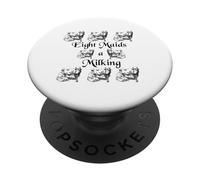 Eight Maids a Milking Twelve Days of Christmas PopSockets Adhesive PopGrip