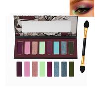 Eight Matte & Shimmer Pressed Powder Eyeshadow Palette with Mirror - Featuring Pink, Green, Blue & Natural Shades for Day & Evening Eye Makeup, Includes Dual-Ended Applicator, Highly Pigmented