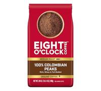 Eight O'Clock Coffee 100% Arabica Colombian Peaks Medium Roasted Ground Coffee, Kosher Certified, 20 oz