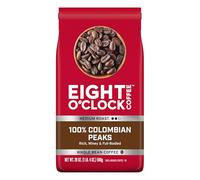 Eight O'Clock Coffee 100% Colombian Tips Medium Roasted Whole Bean Coffee 20oz 100% Arabica Kosher Certified