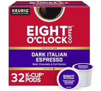 Eight O'Clock Coffee Dark Italian Espresso Coffee, Keurig Single Serve K-Cup Pods, Dark Roast, 32 Count