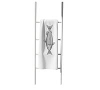 Eight Owls Linen Hand Towels - 100% Pure Linen Cloth - Set of 2 - Nautical Embroidered (Marine Embroidered)