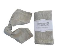 Eight Owls Linen Napkins - 100% Pure Stonewashed Linen Cloth Napkins - Mitered Corners - Size 45 cm x 45 cm - Set of 4 (Natural Oatmeal)