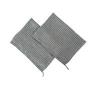 Eight Owls Stonewashed Linen Kitchen Dish Towels - 50 x 68 cm - 100% Pure Linen Tea Towel/Hand Towel - set of 2 (Charcoal Stripe)