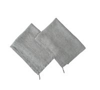 Eight Owls Stonewashed Linen Kitchen Dish Towels - 50 x 68 cm - 100% Pure Linen Tea Towel/Hand Towel - set of 2 (Black Pinstripe)