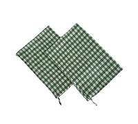 Eight Owls Stonewashed Linen Kitchen Dish Towels - 50 x 68 cm - 100% Pure Linen Tea Towel/Hand Towel - set of 2 (Green Check)