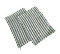 Eight Owls Stonewashed Linen Kitchen Dish Towels - 50 x 68 cm - 100% Pure Linen Tea Towel/Hand Towel - set of 2 (Sage Stripe)