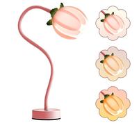Eight-Petal Flower Night Light, Touch-Control 3-Color Lamp, Pastoral Small Fresh Style for Bedroom Headboard/Study Desk, Creative Home Decor