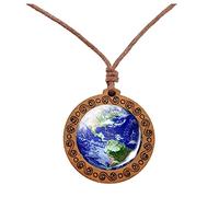 Eight Planets Necklace Pendent Double Sided Glass Universe Galaxy Solar System For Women for Pack (C, One Size)