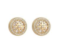 Eight Point Star Round Stud Earrings for Women, Vintage Baroque Dainty Accessories for Daily Office Wedding Party Holiday Gifting
