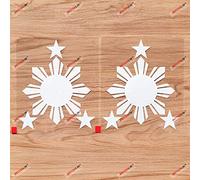 Eight-Ray Sun Stars Philippines Flag Filipino Vinyl Decal Sticker - 2 Pack White, 15.2cm - Die Cut No Background