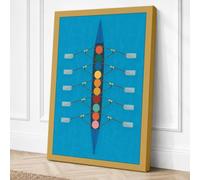 Eight Rowers in Harmony Canvas Wall Art Print 18x12 Inch
