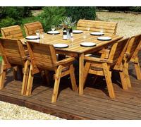 Eight Seater Square Table Set (with chairs and bench) Charles Taylor Trading Brown One Size