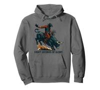 Eight Seconds of Glory Bull Rider Retro Western Art Pullover Hoodie