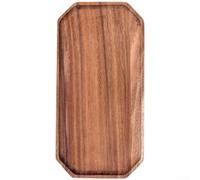 Eight Sided Walnut Tray for Japanese Tea Practice Dessert Serving and Fruit Display With Natural Wood Texture and Smooth Rounded Profile (C)