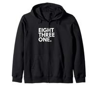 EIGHT THREE ONE Area Code 831 Salinas California Zip Hoodie