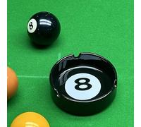 Eight Unique Black Ceramic Ashtray, Billiards & Pool accessories, Perfect for Billiard Rooms, Home Bars & Parties - Gift for Billiards Lovers & Creative Birthday Presents