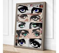 Eight Watching Eyes Pop Art Canvas Wall Art Print 18x12 Inch