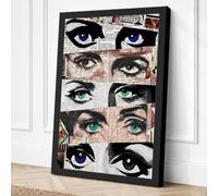 Eight Watching Eyes Pop Art Canvas Wall Art Print 18x12 Inch