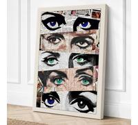 Eight Watching Eyes Pop Art Canvas Wall Art Print 18x12 Inch